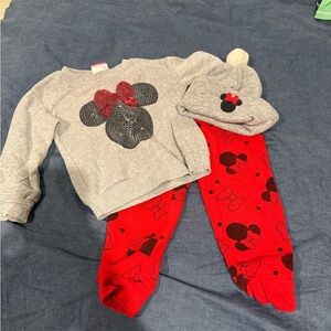 Disney Gray and Red Minnie Mouse Kids Matching Set